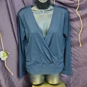 Banana Republic Deep Blue Wrap Blouse